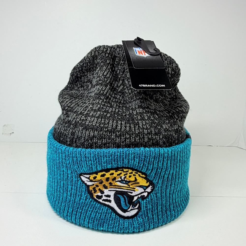 Jacksonville Jaguars NFL Beanie Unisex OSF 47 Brand Black Teal Knit Winter Hat